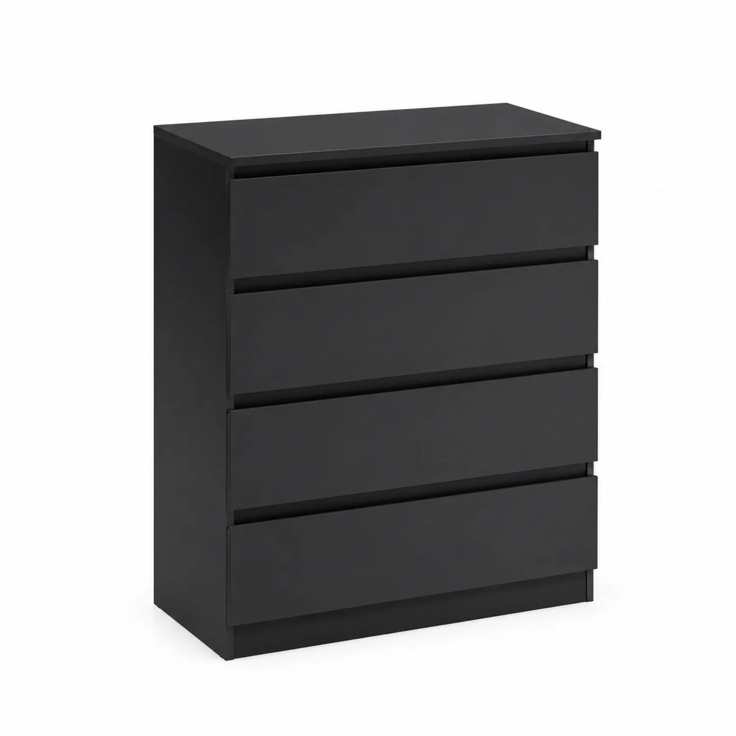 Schwarze Kommode mit 4 Schubladen aus MDF 80x90x40 cm