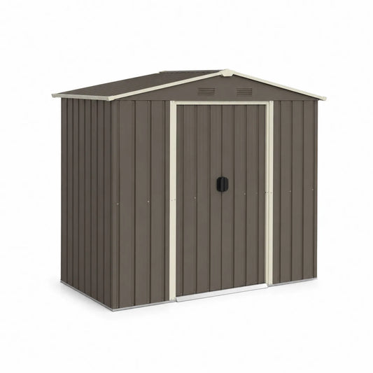 Metall Gartenhaus 213x127x185 cm Braun